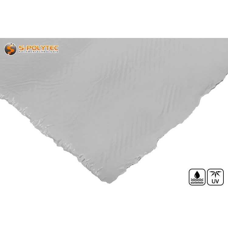 De afdichtingstape met een grijze toplaag is uv- en weerbestendig voor binnen- en buitengebruik