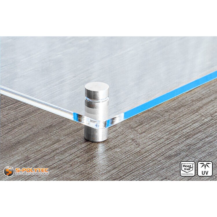 Afstandhouder 10x15mm van roestvrij staal met acrylglasboard