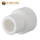Wij bieden de witte PPR reduceermoffen aan voor diameterverkleining van PPR-buizen in de maten 40mm, 32mm, 25mm en 20mm