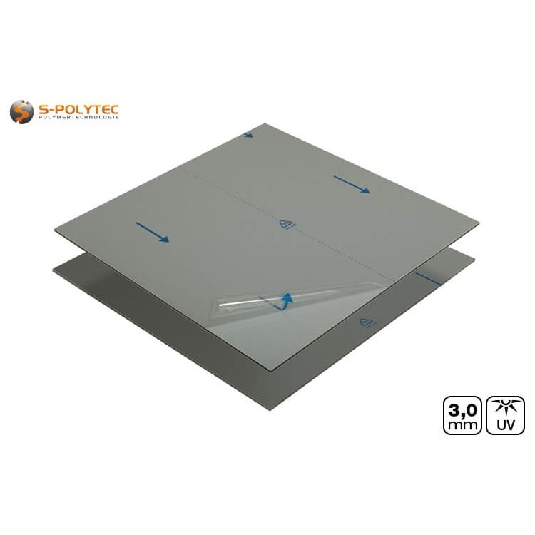 Aluminium composite panels with one-sided matt / glossy surface