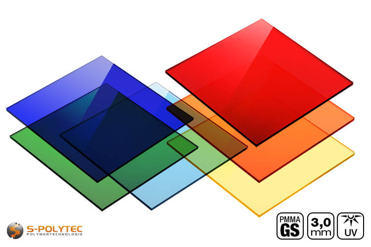 Acrylglas GS gekleurd in vele kleuren in millimeter nauwkeurig gesneden al vanaf 30mmx30mm	