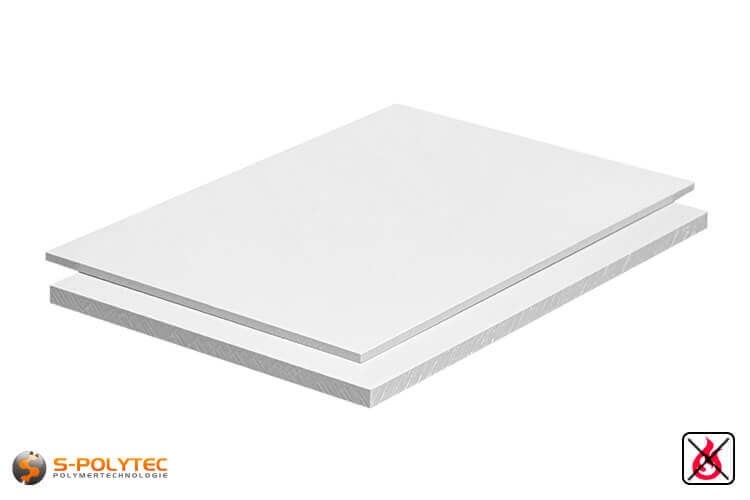 UV-gestabiliseerde harde PVC-platen (PVC-CAW, PVCU) in wit in millimeter nauwkeurige sneden van 30mmx30mm	