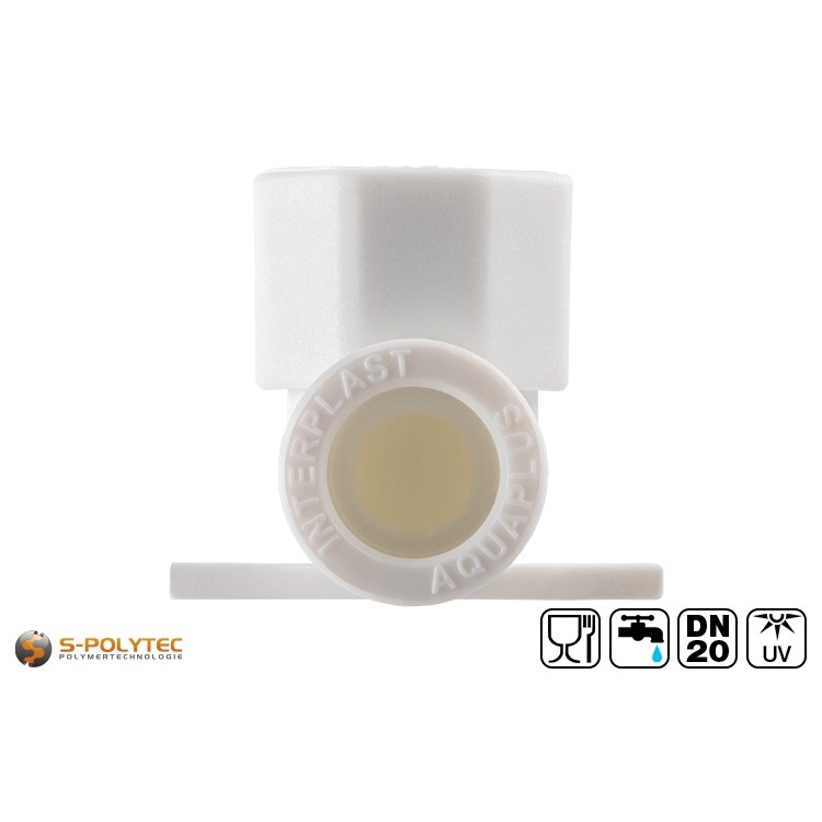 De witte PPR aansluiting-hoek wordt gebruikt om een uitlaatkraan met 1/2 inch schroefdraad aan te sluiten