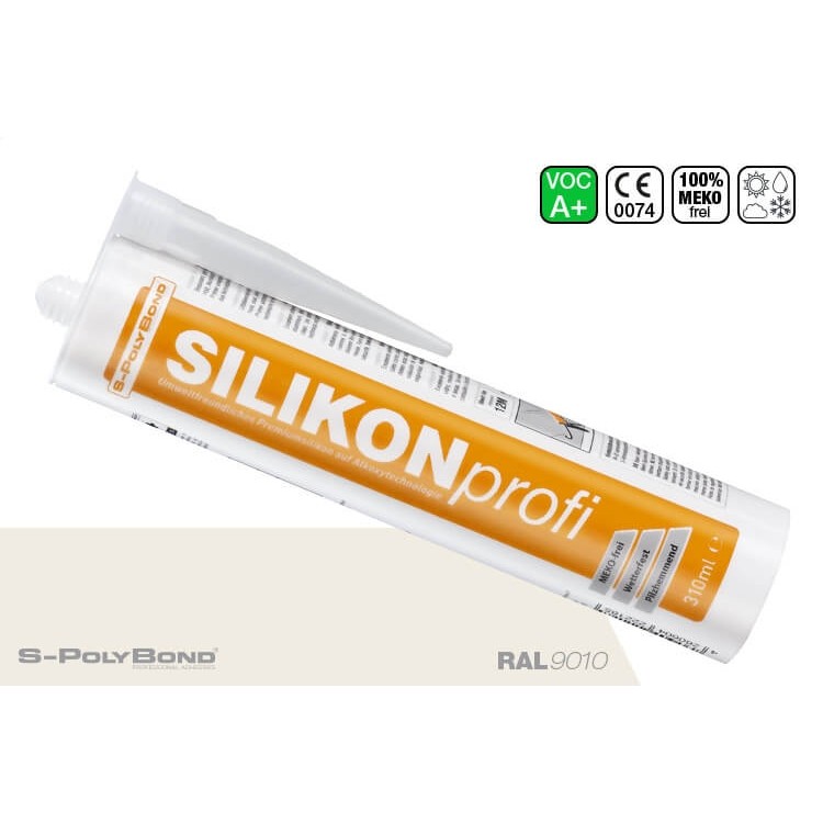 S-Polybond SILIKONprofi Alkoxy-silicoon RAL9010 (zuiver wit)