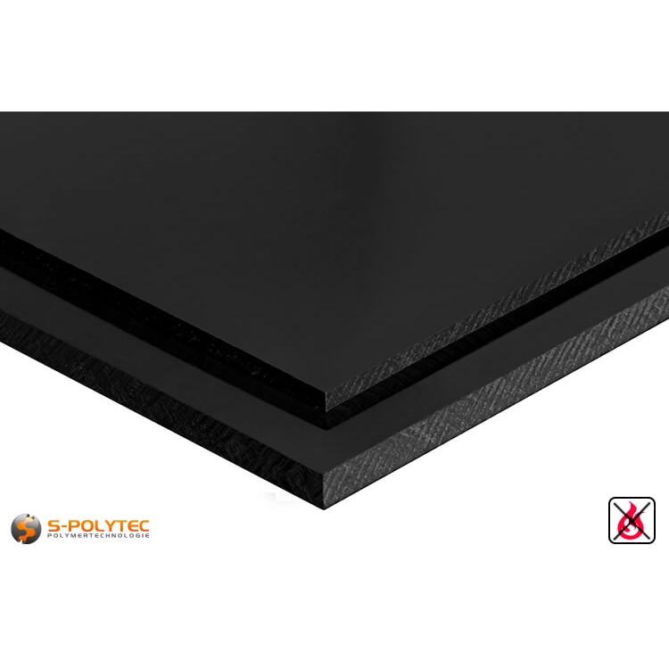 PVC platen zwart uit hard-PVC (PVCU) in diktes vanaf 1mm tot 40mm - detail