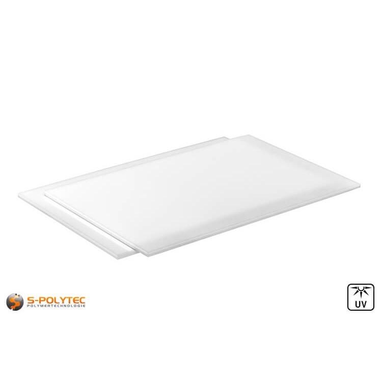 Acrylglasplaten (PMMA, ook bekend als Plexiglas) in opaal met 5 mm dikte op maat gesneden