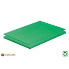 Polyethyleen platen (PE-UHMW, PE-1000) groen van recycling materiaal met glad oppervlak in diktes vanaf 10mm tot 80mm