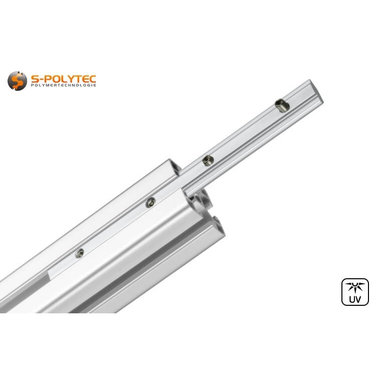 De afmetingen van de verbindingsstukken zijn qua diepte, breedte en lengte perfect afgestemd op de overeenkomstige afmetingen van de constructieprofielen