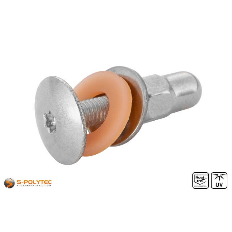 Balkonschroeven van roestvrij A2 staal met M5 schroefdraad in verschillende lengtes