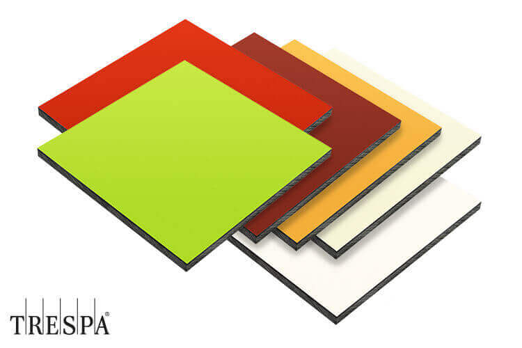 Trespa® Meteon®FR UNI COLOURS HPL-platen in diverse kleuren met oppervlaktedecor aan beide zijden 