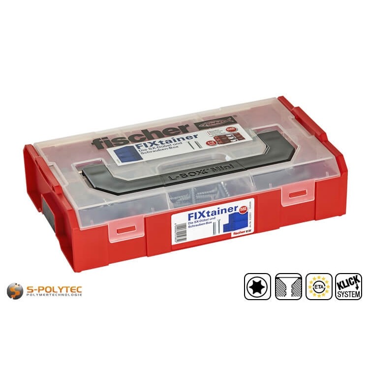 fischer FIXtainer SX-plug en schroef box - SX spreidingsplug met bijpassende verzonken schroeven in L-BOXX Mini