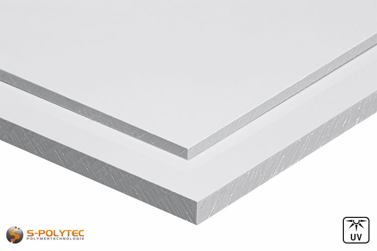 Witte harde PVC platen (UV gestabiliseerd) – zonder weekmakers - Made in Germany in het formaat 2x1m
