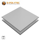 HPL platen met zilvergrijs overplak aan beide zijden in 6mm of 8mm dikte op maat