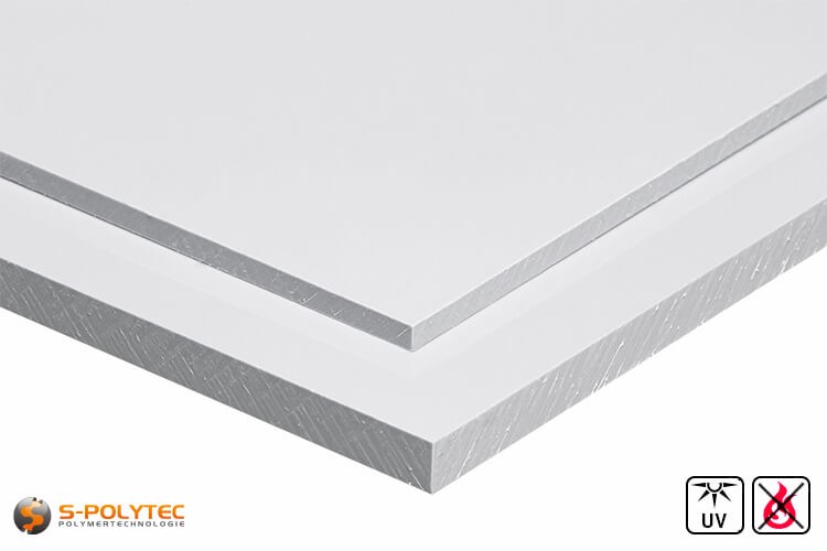 PVC platen wit uit herd PVC (PVCU) in diktes von 1mm - 4mm - detail