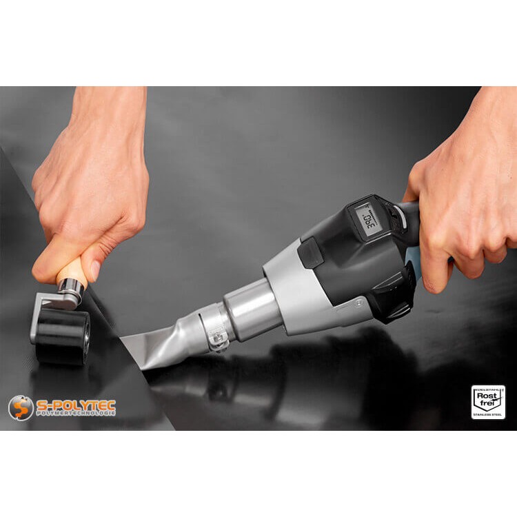 Voorbeld: Folie lassen met en STEINEL Profi-hoekmondstuk 40x2mm