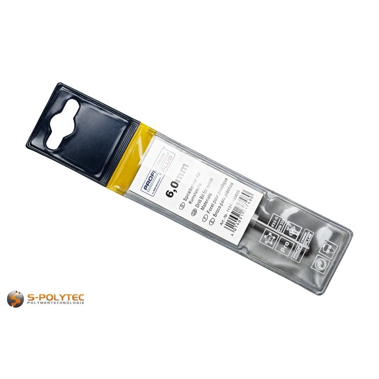 HSS-G spiraalboor in geslepen uitvoering, speciaal voor kunststoffen zoals acrylglas, plexiglas en hard-PVC