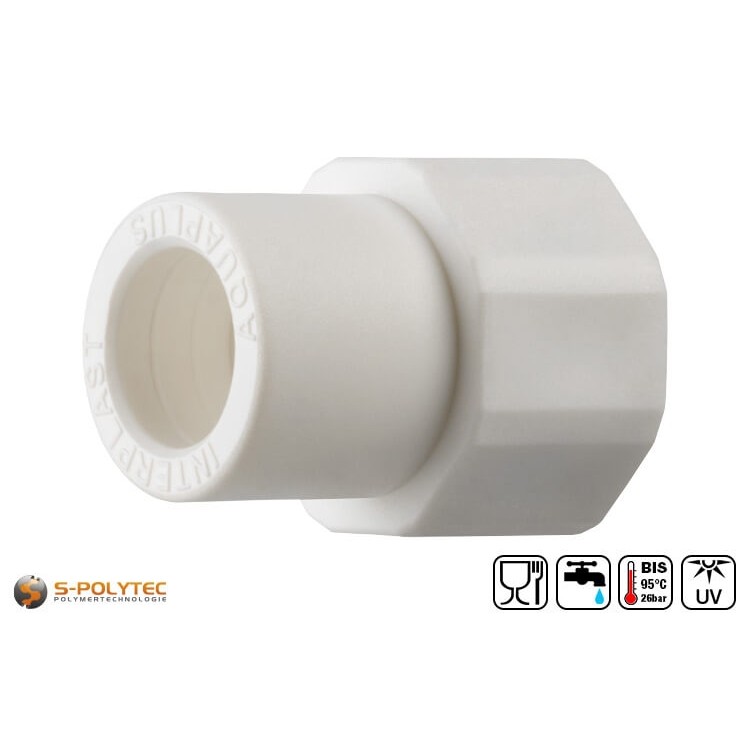 PP-R koppeling voor PP-R buizen voor PP-R buizen in verschillende afmetingen met messing binnendraad