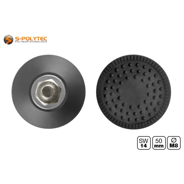 De standaard kan heel precies in hoogte worden versteld dankzij de 8 mm schroefdraad