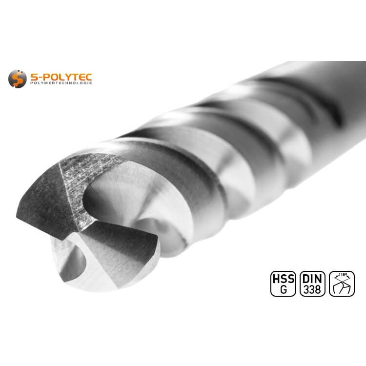 Hoogwaardige metaalboren - DIN 338 HSS-G geslepen met kruislings geslepen boorpunt met een punthoek van 118°.