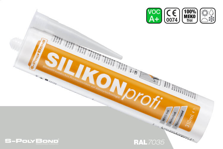 S-Polybond SILIKONprofi Alkoxy-silicoon RAL7035 (lichtgrijs)