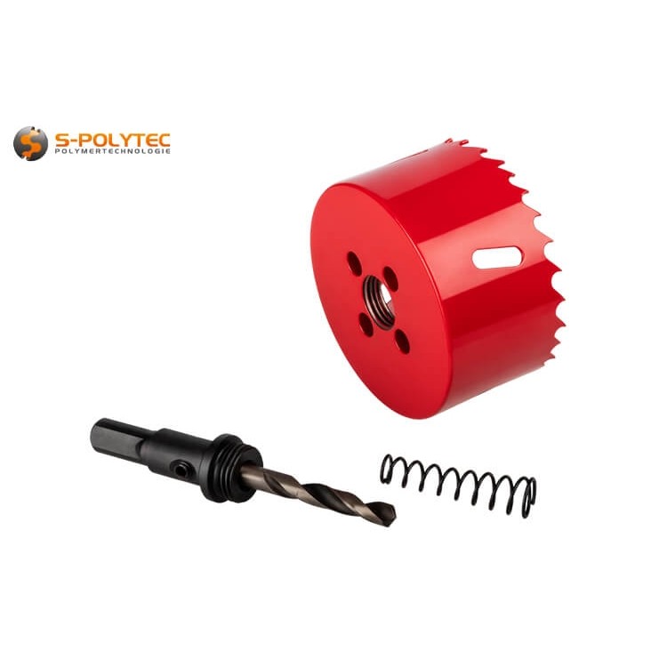 De grote gatenzaag is ideaal voor afvoerbuizen, ventilatiebuizen en ventilatieroosters