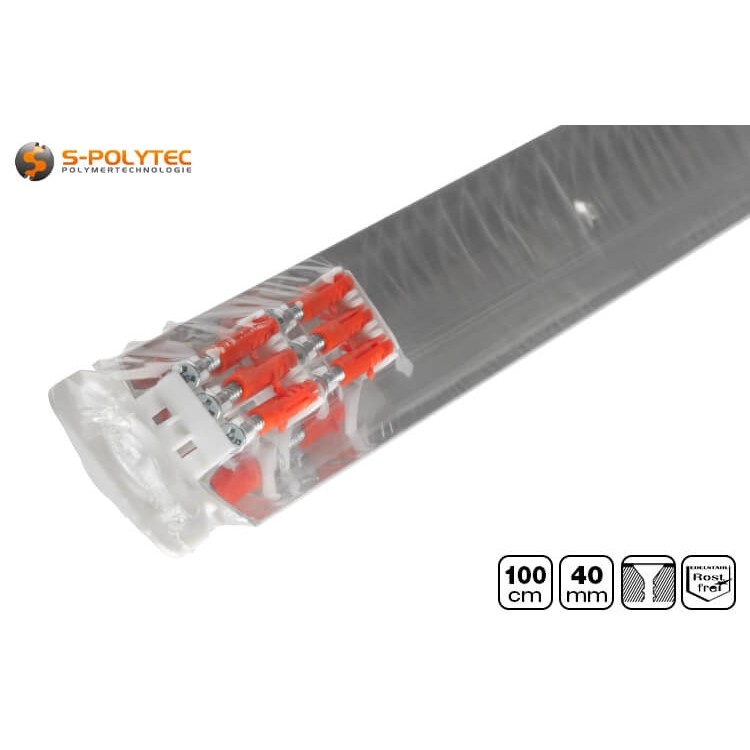 De roestvaststalen vloerprofielen worden samen met het installatiemateriaal ingelast om de oppervlakken te beschermen