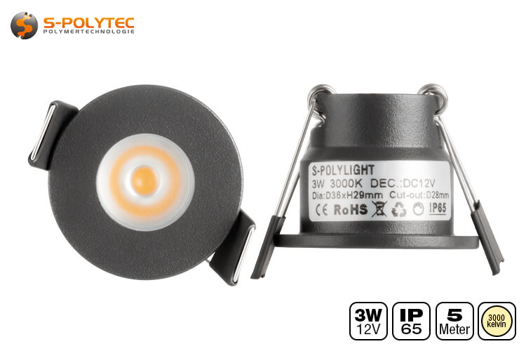 Met een inbouwdiameter van slechts 28 mm en een inbouwdiepte van 26 mm passen de compacte Ø36 mm LED-spots ook in smalle uitsparingen
