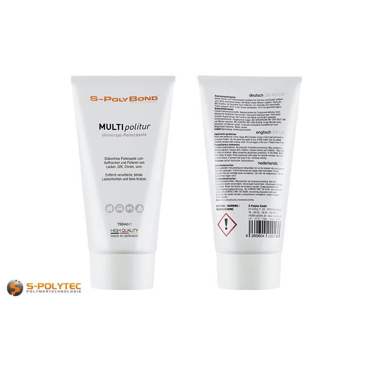 S-Polybond MULTIpolitur - Universele polijstpasta voor het bijwerken en polijsten van lak en gladde oppervlakken 