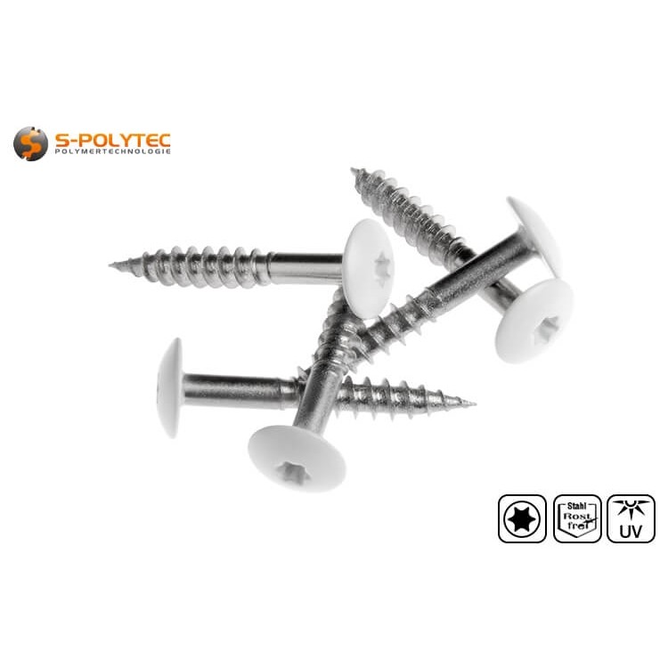 Gevelschroeven volgens DIN EN 14952 voor Trespa® Meteon® FR HPL-platen in Pure White (A05.0.0) met Satijn Finish	