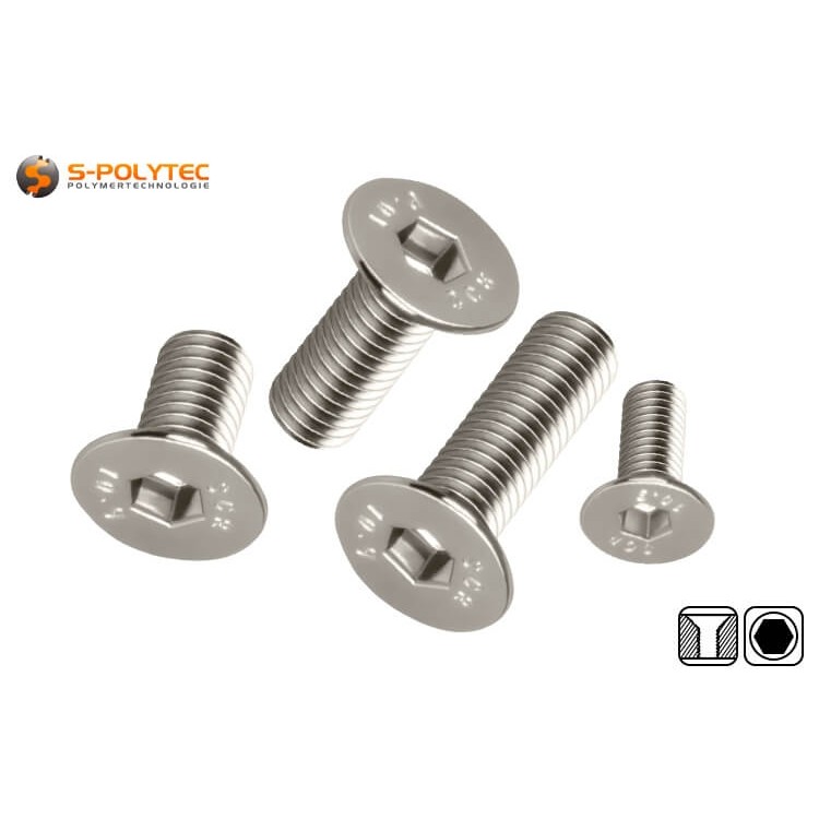 Verzonken schroef met inwendige zeskant van vernikkeld koolstofstaal tegen de beste prijzen in verschillende maten