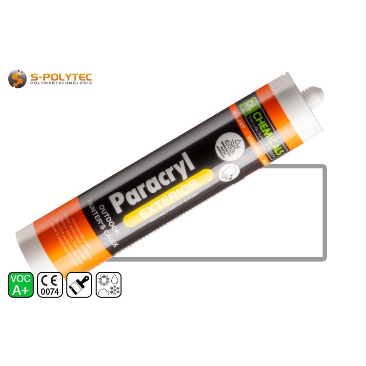 Paracryl EXTERIOR in wit – Het UV-bestendigde schilder-acryl - Na toepassing waterbestendig ✓ Snel overschilderbaar ✓ Zeer goede hechting ✓