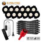 De 12V LED-buitenverlichting in koel wit (6000 Kelvin) is verkrijgbaar als set van 4 tot 12 spots