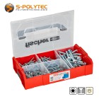 fischer FIXtainer plugschroeven- doos - 210 deuvelschroeven voor Ø 6mm, Ø 8mm en Ø 10mm pluggen in de L-BOXX Mini
