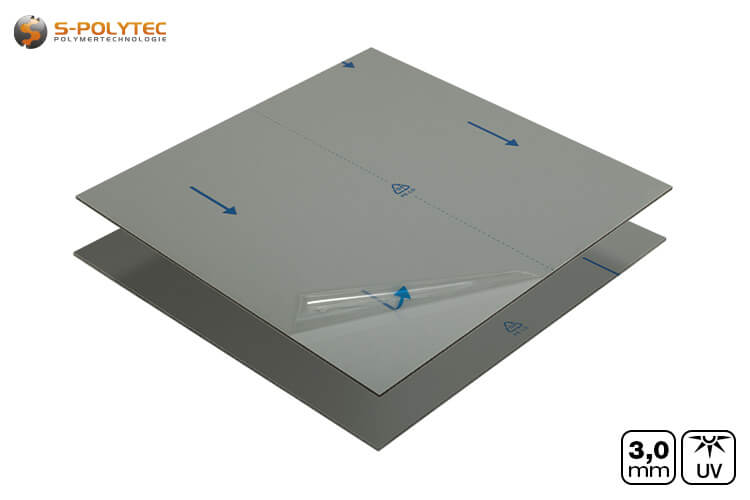 Aluminium composite panels with one-sided matt / glossy surface