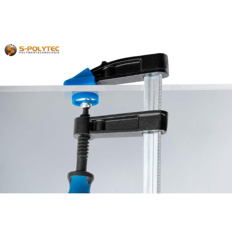 Verwijderbare beschermkappen op de drukplaten van de schroefklem voorkomen krassen op gevoelige, gelakte oppervlakken