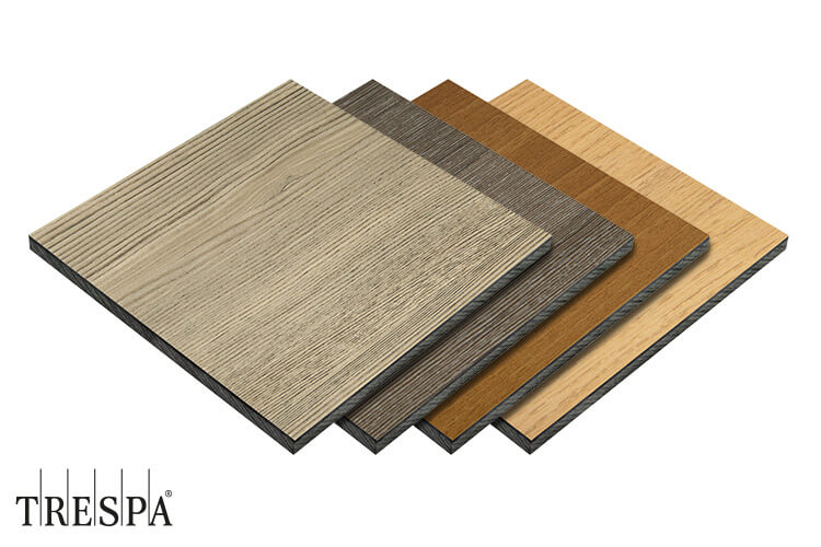 Trespa® Meteon® FR WOOD DECORS HPL-platen in diverse houtdecors met aan beide zijden een mat oppervlakdecor