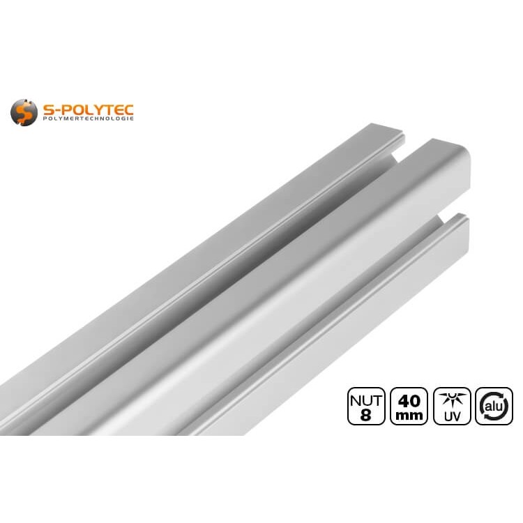 We bieden de 40mm montageprofielen met 4 open gleuven, elk 8mm breed, op maat gezaagd