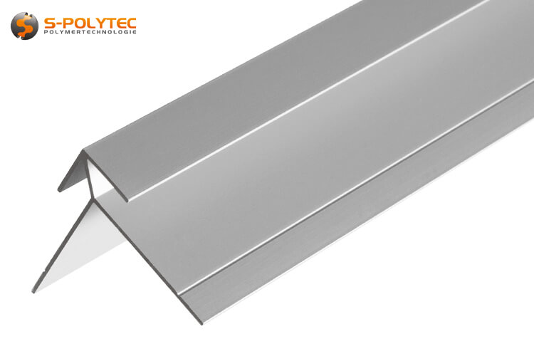 De zilverkleurige aluminium hoekprofielen zijn geschikt voor het verbinden van panelen rond buitenhoeken