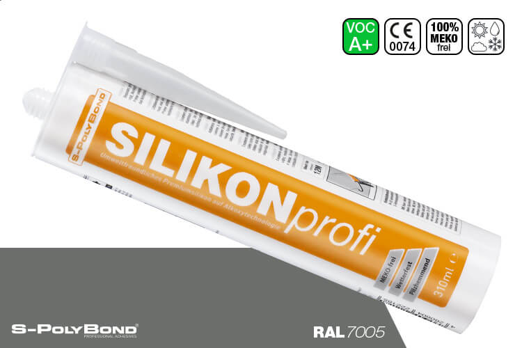 S-Polybond SILIKONprofi Alkoxy-silicoon RAL7005 (muisgrijs)