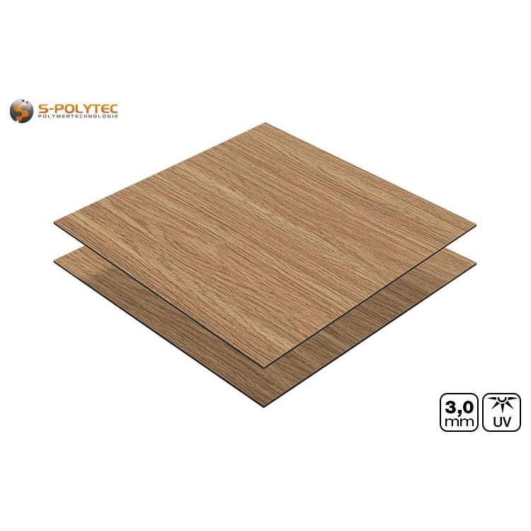 Aluminium composietplaat in houtlook eiken classic in 3mm dikte op maat gesneden