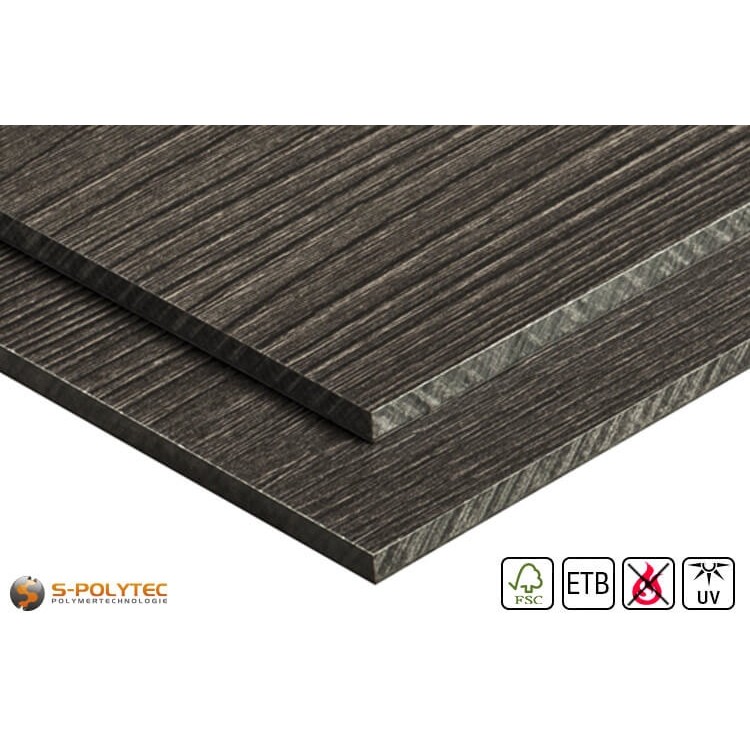 HPL platen in houtoptiek op maat (moeilijk ontvlambaar, ETB-toepassing)