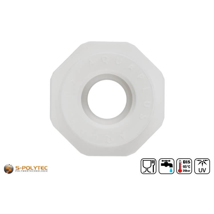 Aqua-Plus PP-R koppeling voor PP-R buizen in wit voor PP-R buizen in verschillende afmetingen met uitwendige messingdraad