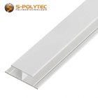 De H-profielen van massief aluminium met witte poedercoating zijn geschikt voor panelen met een dikte van 3mm, 6mm of 8mm