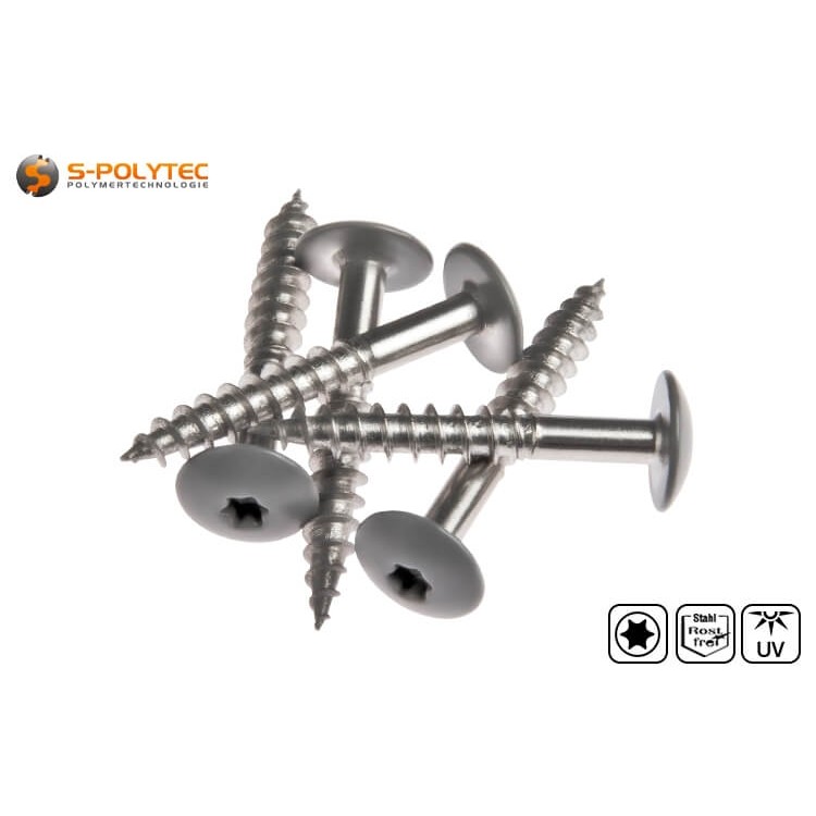 Gevelschroeven volgens DIN EN 14592 voor Trespa&reg; Meteon&reg; FR HPL-platen in Middengrijs (A21.5.1) met Satijnen Finish	