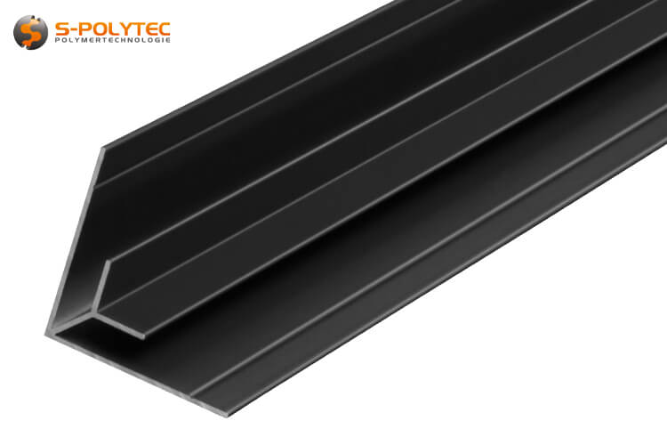 De antracietgrijze hoekprofielen van massief aluminium zijn geschikt voor paneelverbindingen met een dikte van 3 mm, 6 mm of 8 mm in binnenhoeken, afhankelijk van de uitvoering