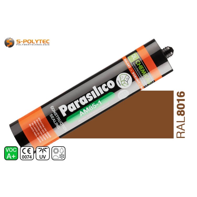 Siliconenkit Parasilico AM-85-1 donkerbruin in RAL8016 (mahoniebruin)