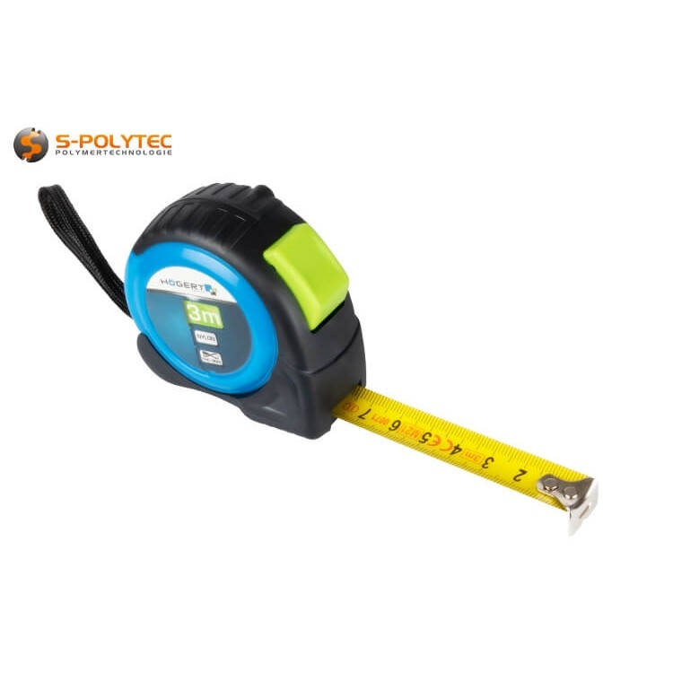 Meetlint van 3 meter met automatische bandterugloop en vergrendelingssysteem geschikt voor links- en rechtshandigen