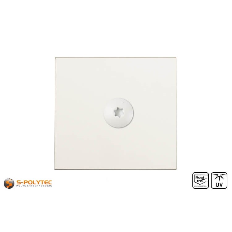 HPL schroef op en cremewit hpl plaat