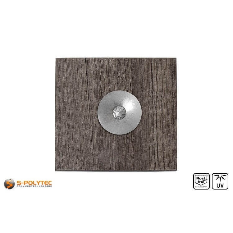 De ongeverfde balkonbout met een kopdiameter van 16 mm heeft een Torx aandrijving in maat T20 (ISR20)