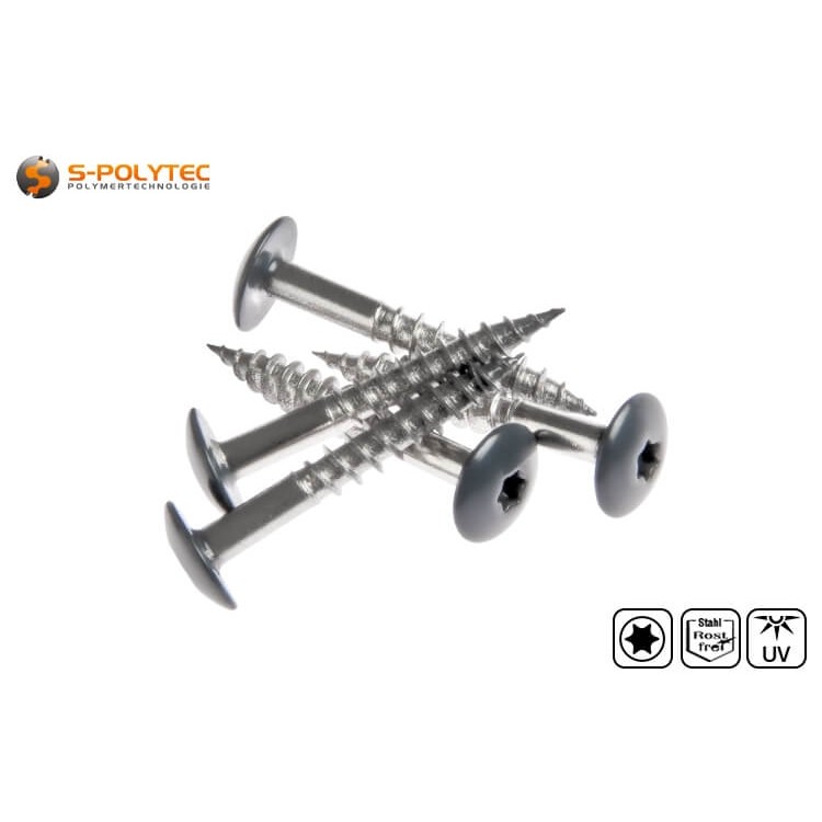 Gevelschroeven volgens DIN EN 14592 voor Trespa® Meteon® FR HPL-platen in Steel Grey (A21.7.0) met Satijnen Finish	